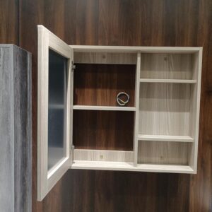 32-inch White Oak Wall Mounted Plywood Vanity Set with Mirror
