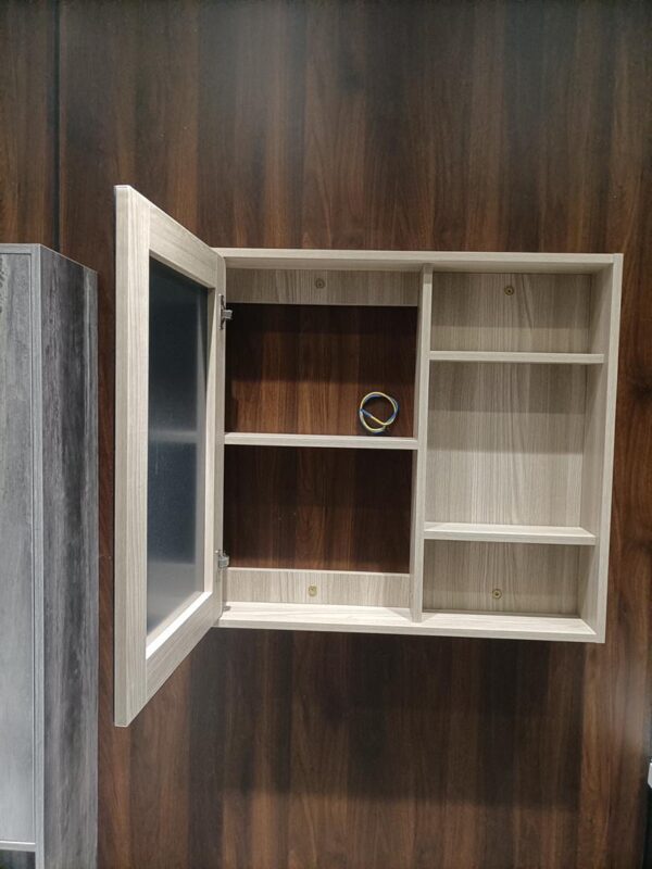 32-inch White Oak Wall Mounted Plywood Vanity Set with Mirror